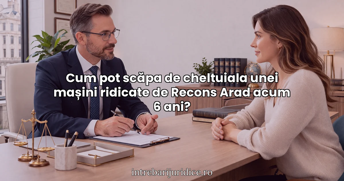 Cum pot scăpa de cheltuiala unei mașini ridicate de Recons Arad acum 6 ani?
