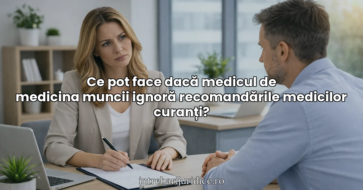 Ce pot face dacă medicul de medicina muncii ignoră recomandările medicilor curanți?