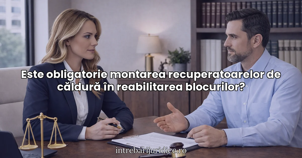 Este obligatorie montarea recuperatoarelor de căldură în reabilitarea blocurilor?