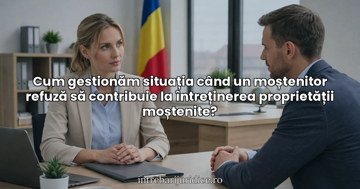 Cum gestionăm situația când un moștenitor refuză să contribuie la întreținerea proprietății moștenite?