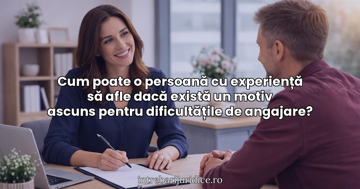 Cum poate o persoană cu experiență să afle dacă există un motiv ascuns pentru dificultățile de angajare?