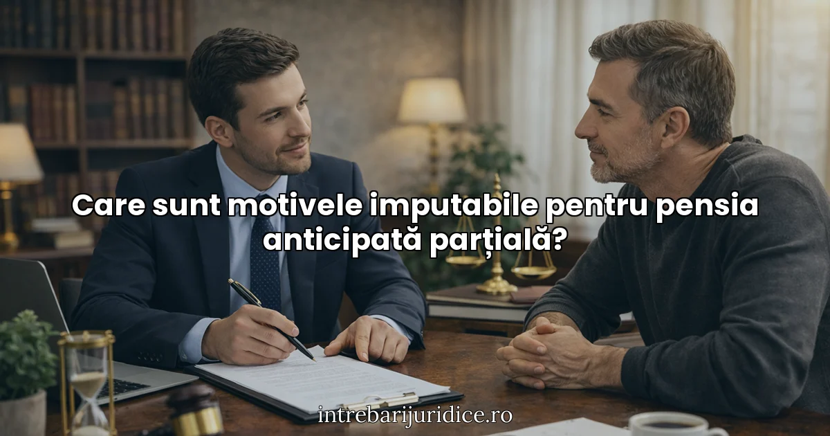 Care sunt motivele imputabile pentru pensia anticipată parțială?