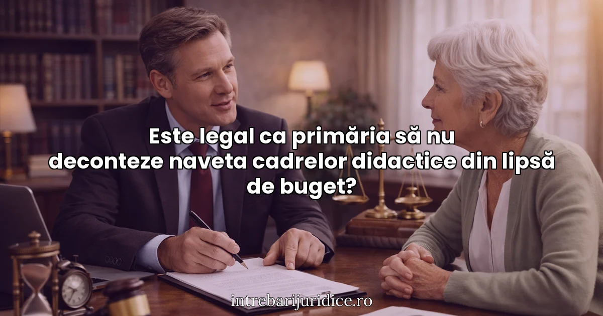 Este legal ca primăria să nu deconteze naveta cadrelor didactice din lipsă de buget?
