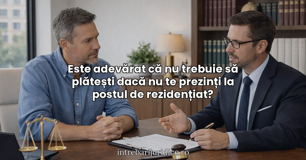 Este adevărat că nu trebuie să plătești dacă nu te prezinți la postul de rezidențiat?