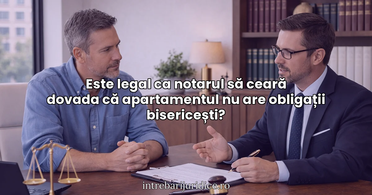 Este legal ca notarul să ceară dovada că apartamentul nu are obligații bisericești?