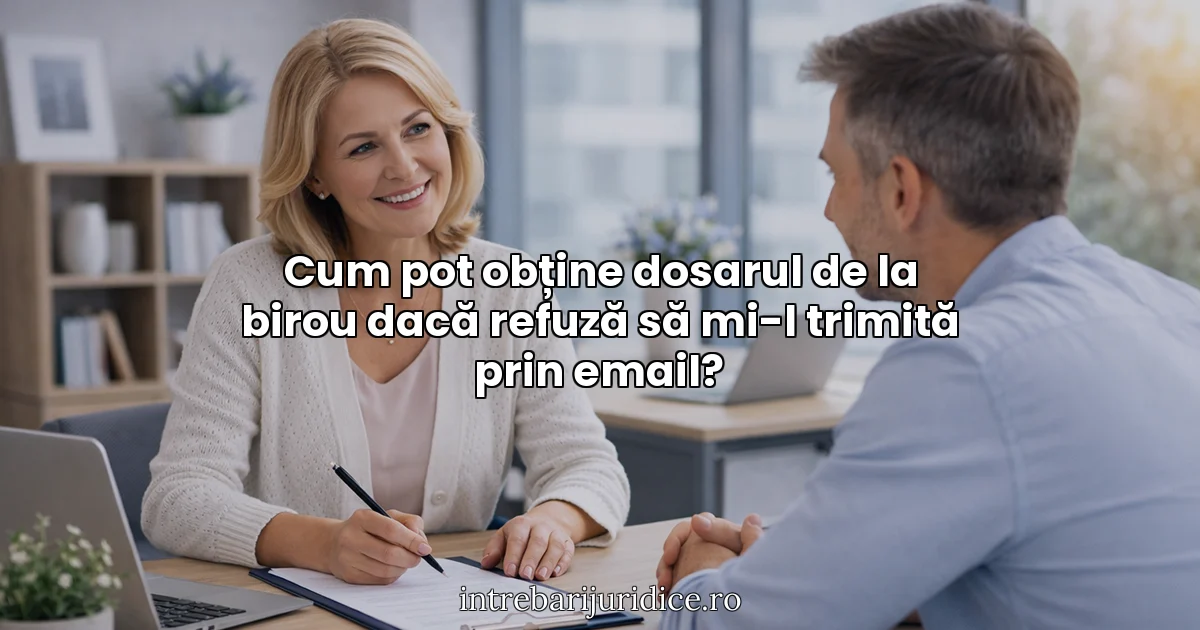Cum pot obține dosarul de la birou dacă refuză să mi-l trimită prin email?