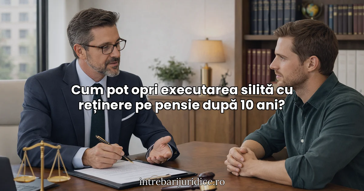 Cum pot opri executarea silită cu reținere pe pensie după 10 ani?