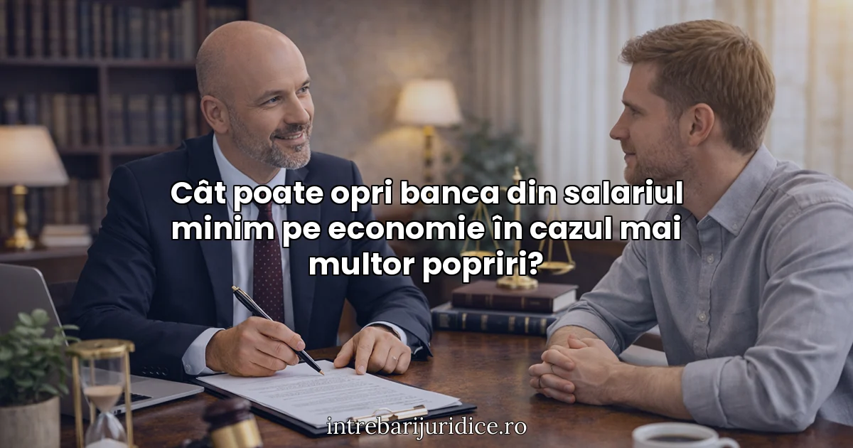 Cât poate opri banca din salariul minim pe economie în cazul mai multor popriri?