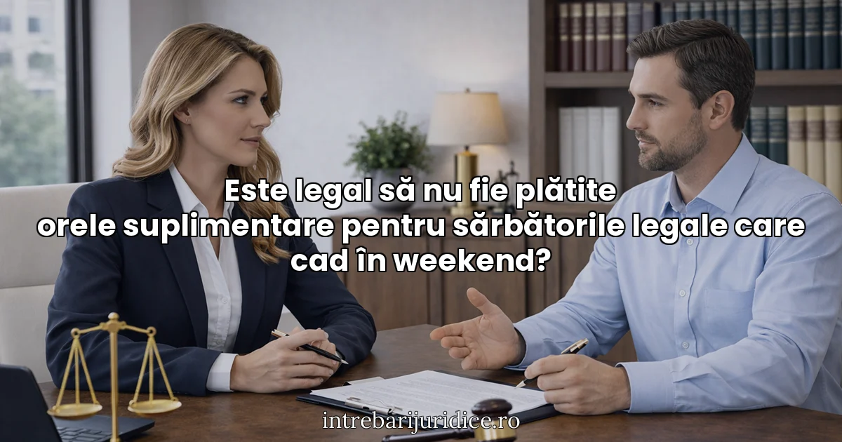 Este legal să nu fie plătite orele suplimentare pentru sărbătorile legale care cad în weekend?