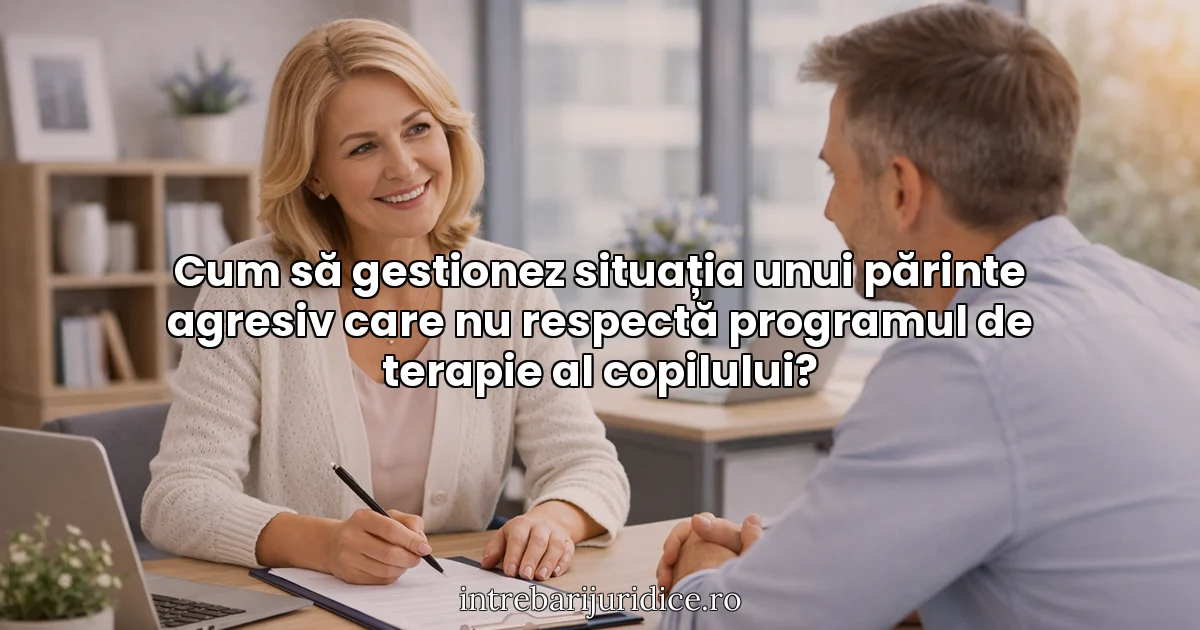 Cum să gestionez situația unui părinte agresiv care nu respectă programul de terapie al copilului?