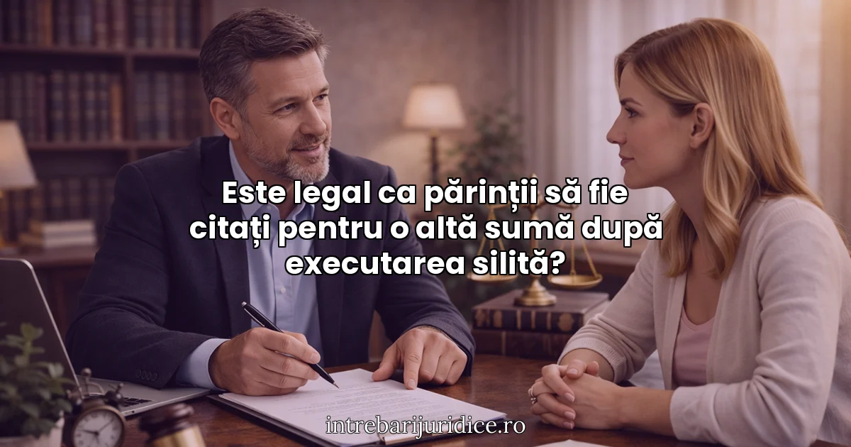 Este legal ca părinții să fie citați pentru o altă sumă după executarea silită?