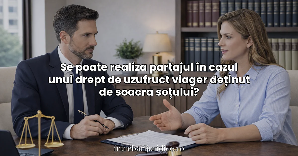 Se poate realiza partajul în cazul unui drept de uzufruct viager deținut de soacra soțului?