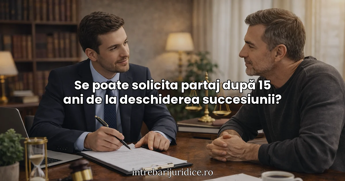Se poate solicita partaj după 15 ani de la deschiderea succesiunii?