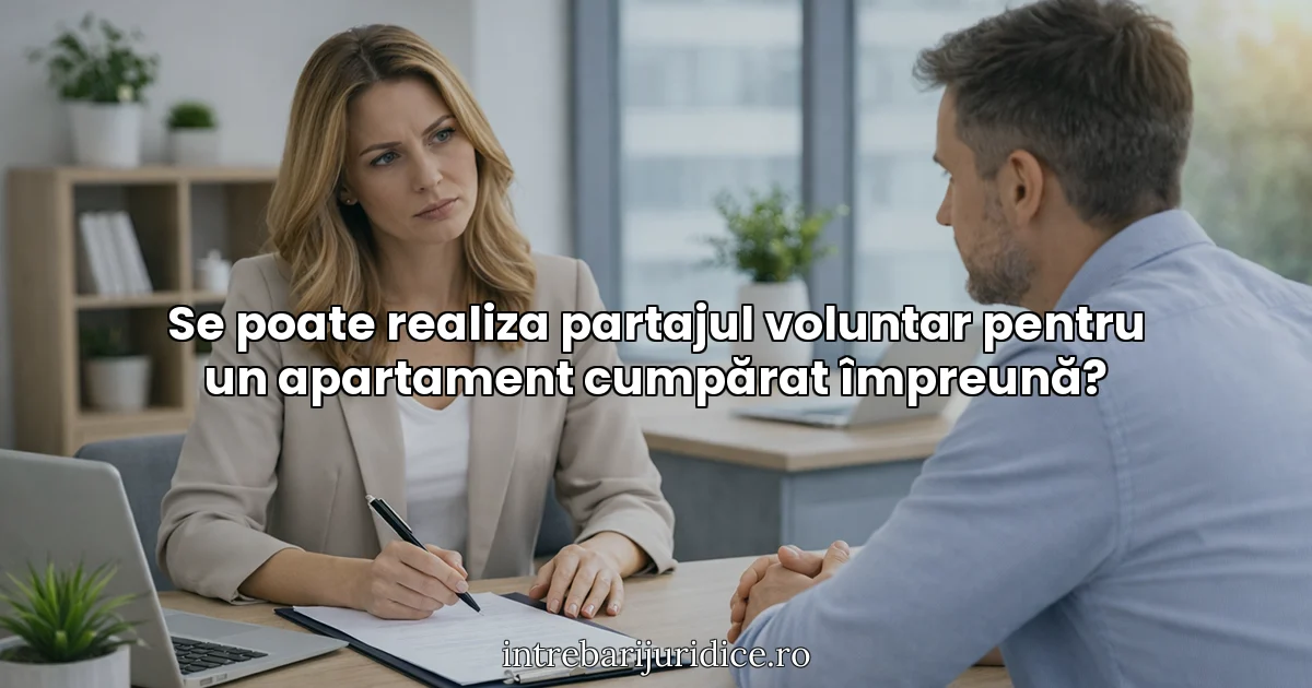 Se poate realiza partajul voluntar pentru un apartament cumpărat împreună?