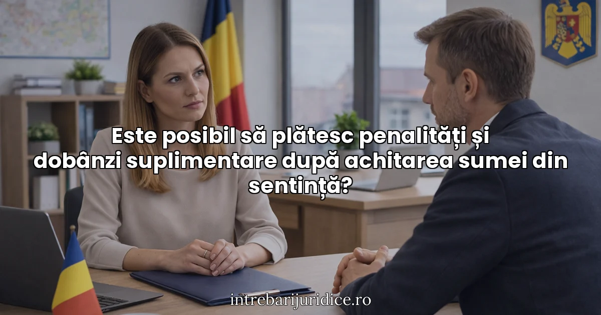 Este posibil să plătesc penalități și dobânzi suplimentare după achitarea sumei din sentință?
