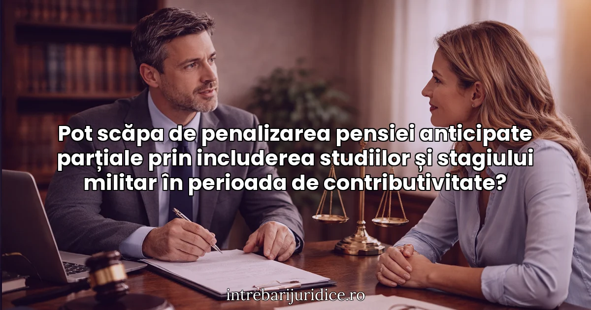 Pot scăpa de penalizarea pensiei anticipate parțiale prin includerea studiilor și stagiului militar în perioada de contributivitate?