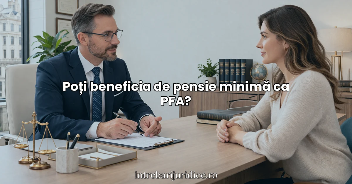 Poți beneficia de pensie minimă ca PFA?