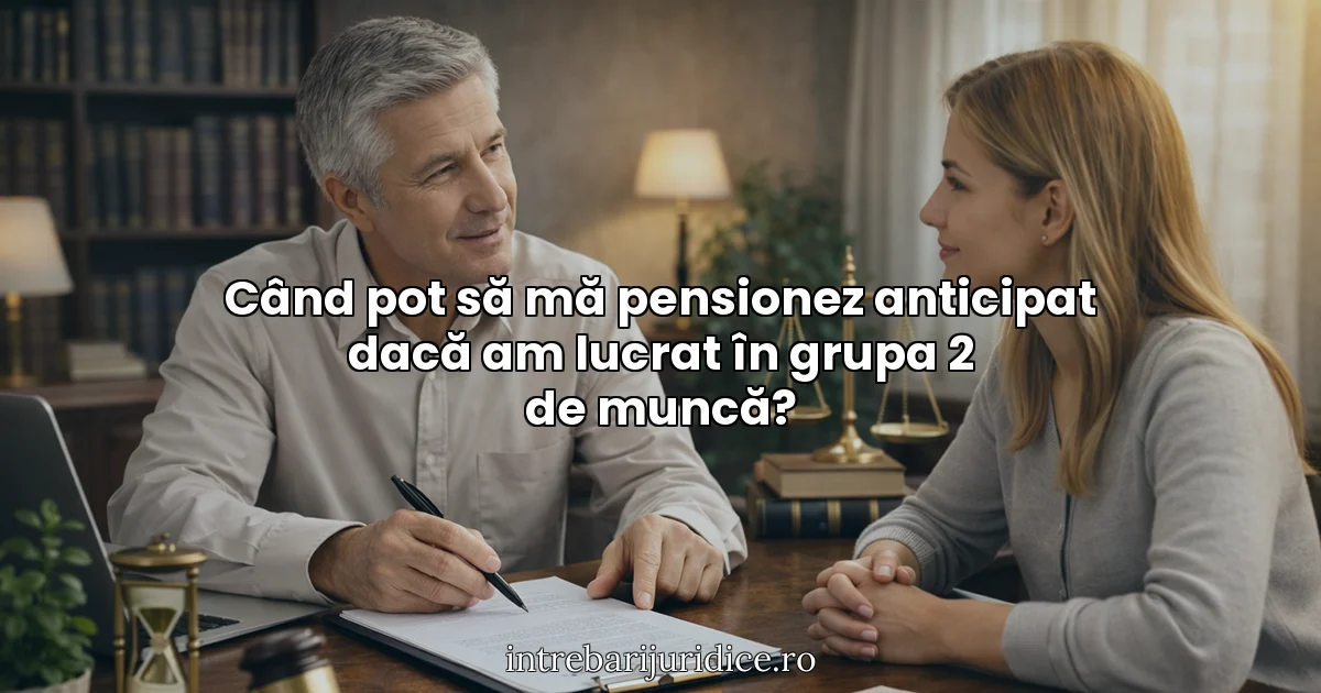 Când pot să mă pensionez anticipat dacă am lucrat în grupa 2 de muncă?
