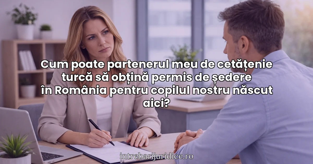 Cum poate partenerul meu de cetățenie turcă să obțină permis de ședere în România pentru copilul nostru născut aici?