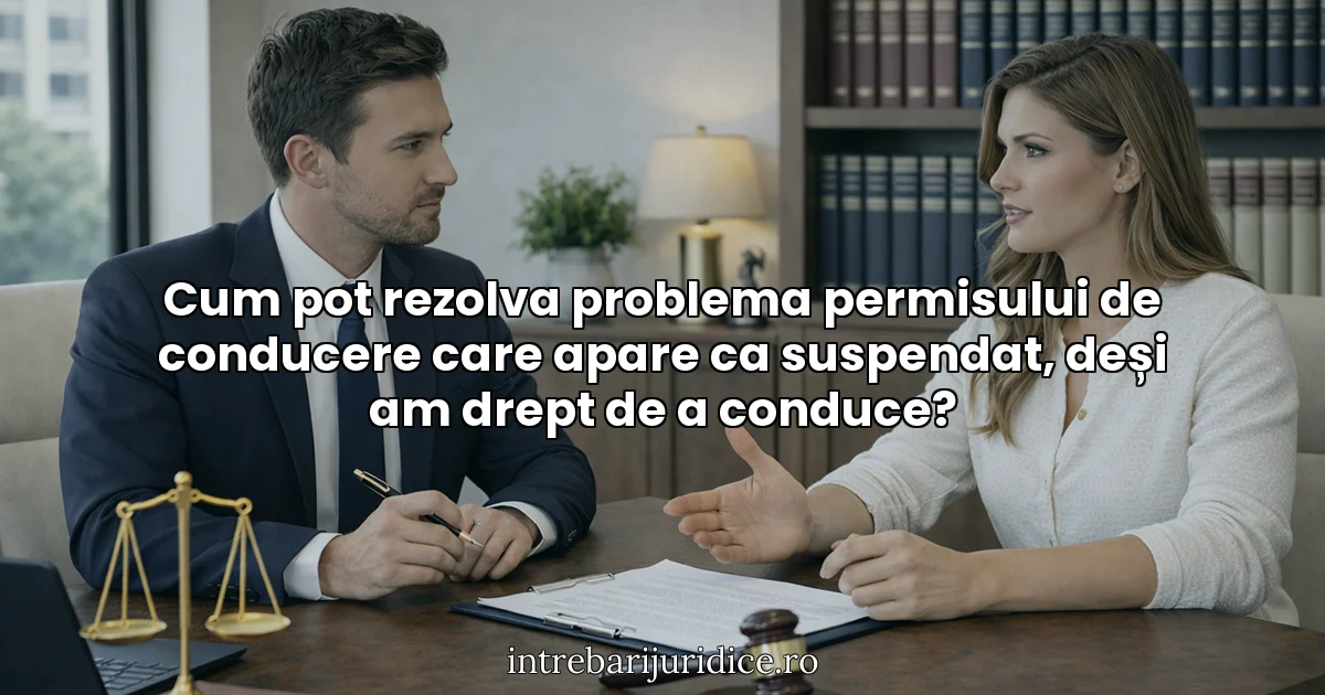 Cum pot rezolva problema permisului de conducere care apare ca suspendat, deși am drept de a conduce?