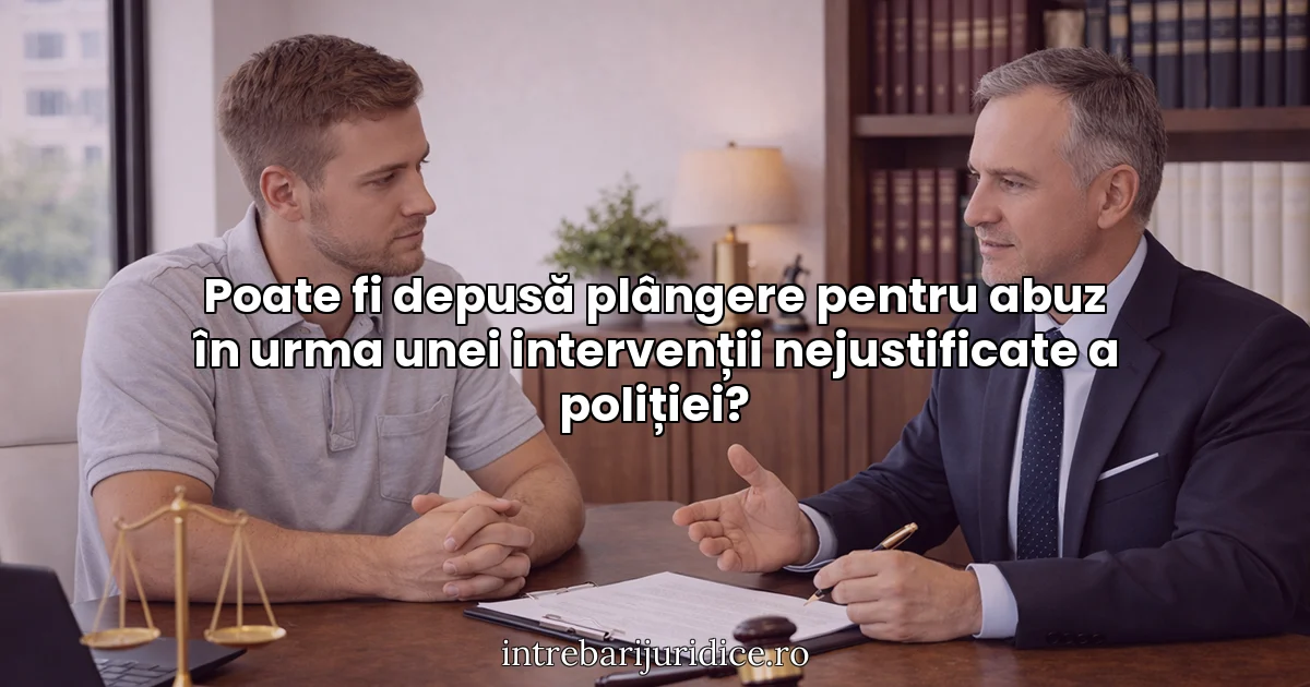 Poate fi depusă plângere pentru abuz în urma unei intervenții nejustificate a poliției?