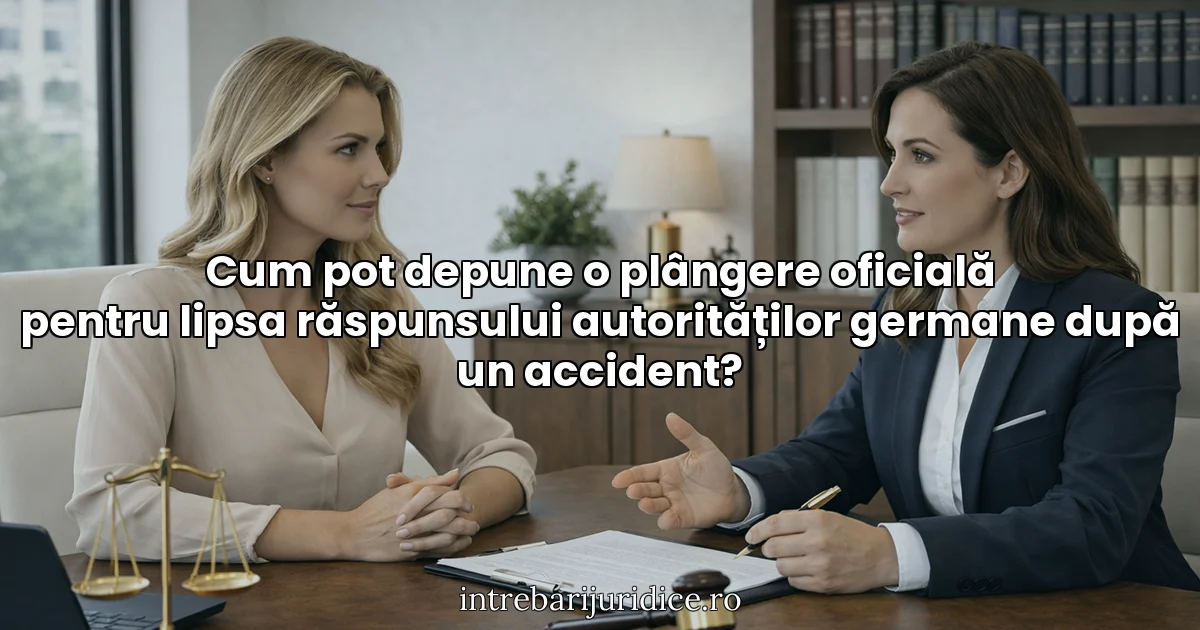 Cum pot depune o plângere oficială pentru lipsa răspunsului autorităților germane după un accident?