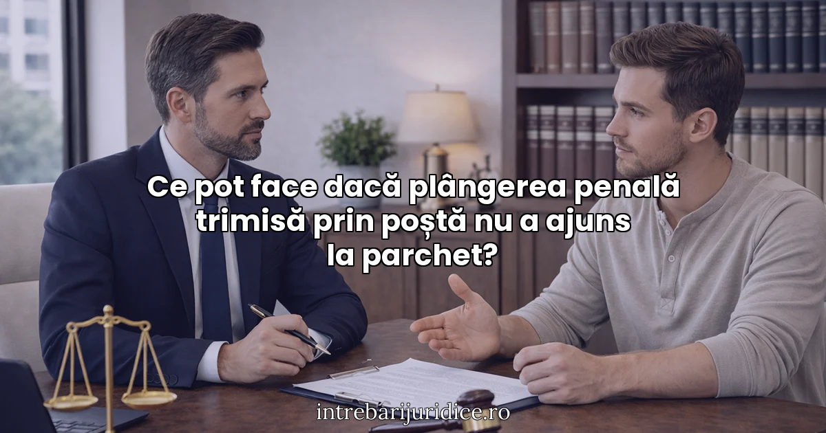 Ce pot face dacă plângerea penală trimisă prin poștă nu a ajuns la parchet?