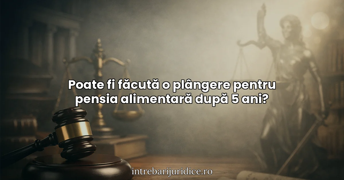 Poate fi făcută o plângere pentru pensia alimentară după 5 ani?