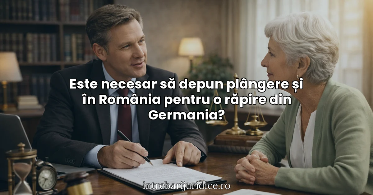 Este necesar să depun plângere și în România pentru o răpire din Germania?