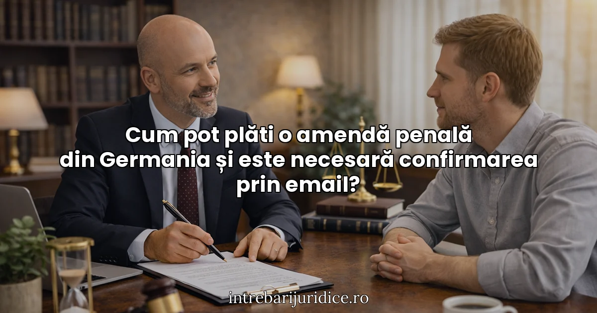 Cum pot plăti o amendă penală din Germania și este necesară confirmarea prin email?