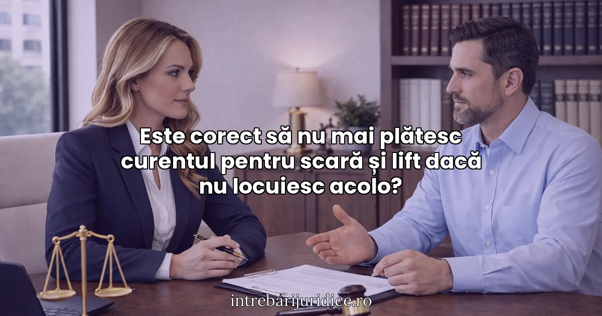 Este corect să nu mai plătesc curentul pentru scară și lift dacă nu locuiesc acolo?