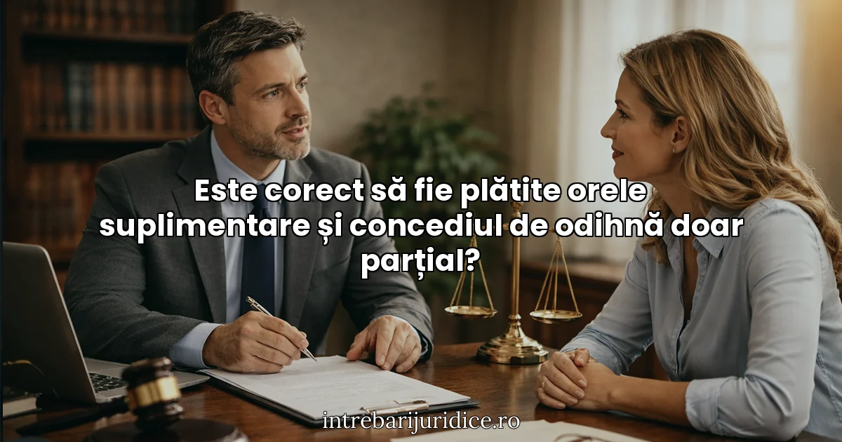 Este corect să fie plătite orele suplimentare și concediul de odihnă doar parțial?