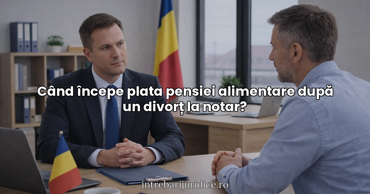 Când începe plata pensiei alimentare după un divorț la notar?