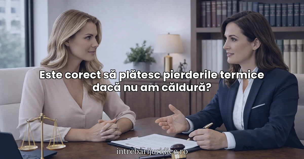 Este corect să plătesc pierderile termice dacă nu am căldură?