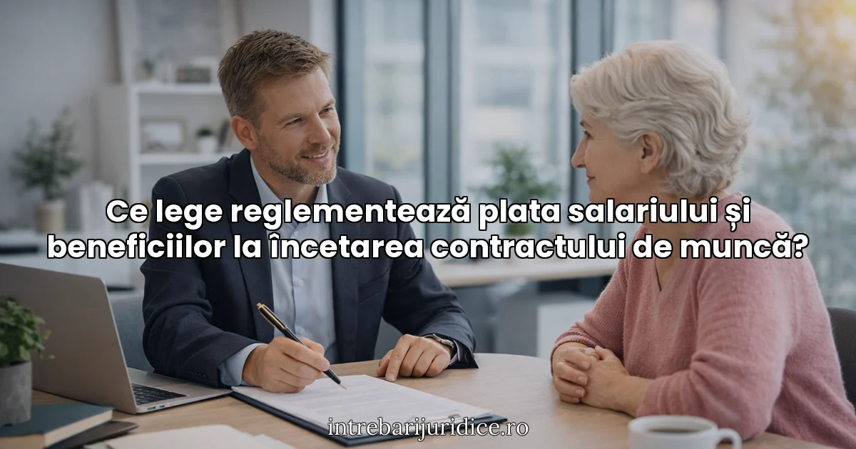 Ce lege reglementează plata salariului și beneficiilor la încetarea contractului de muncă?