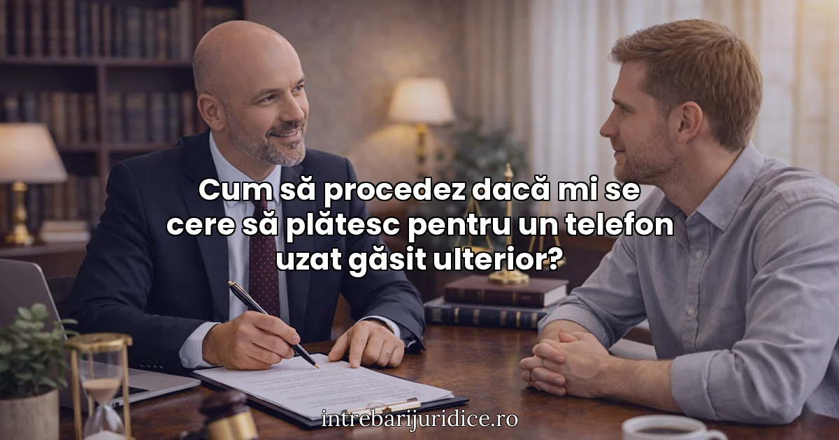 Cum să procedez dacă mi se cere să plătesc pentru un telefon uzat găsit ulterior?