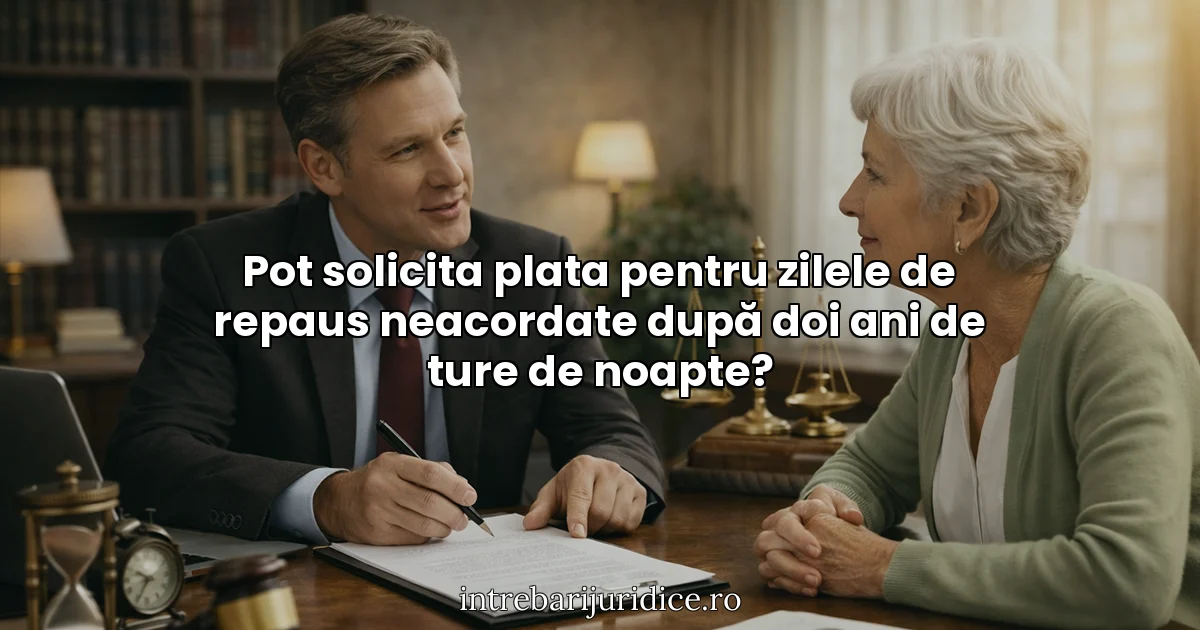 Pot solicita plata pentru zilele de repaus neacordate după doi ani de ture de noapte?