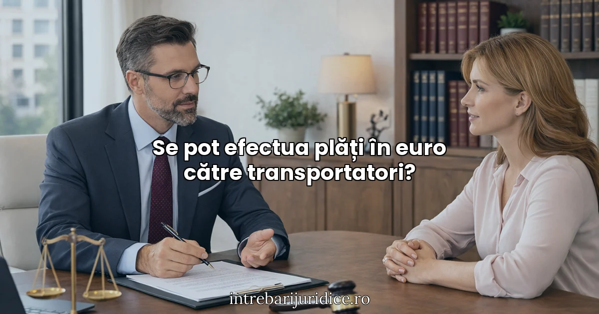Se pot efectua plăți în euro către transportatori?