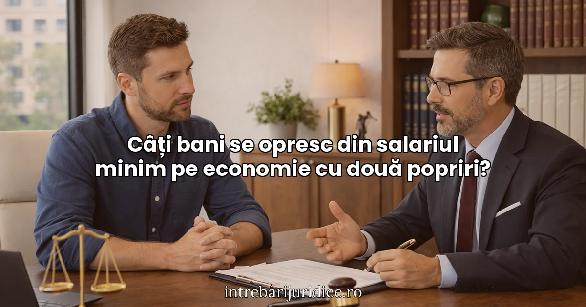 Câți bani se opresc din salariul minim pe economie cu două popriri?