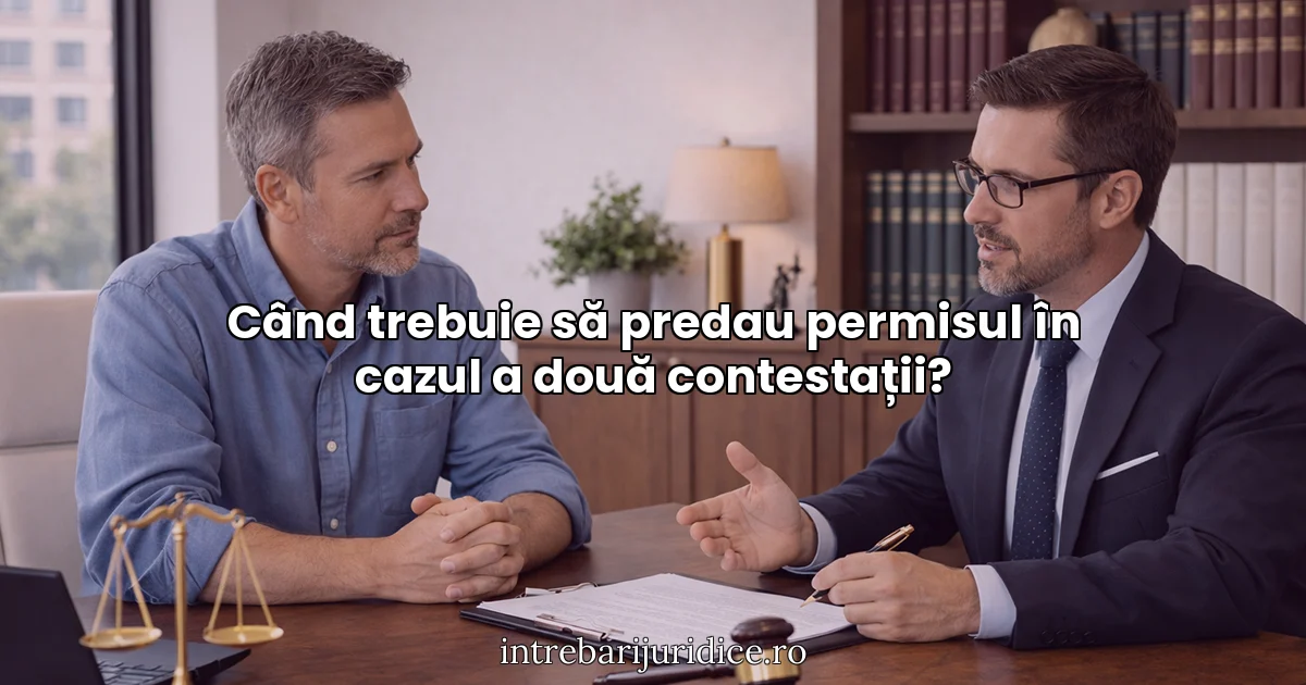 Când trebuie să predau permisul în cazul a două contestații?