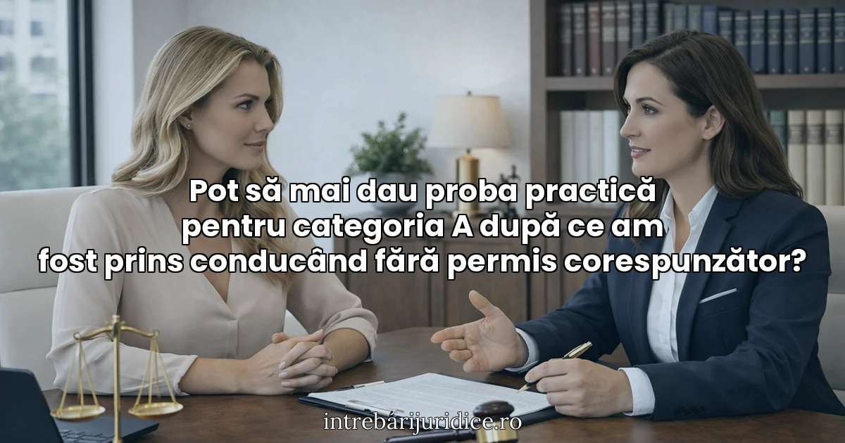 Pot să mai dau proba practică pentru categoria A după ce am fost prins conducând fără permis corespunzător?