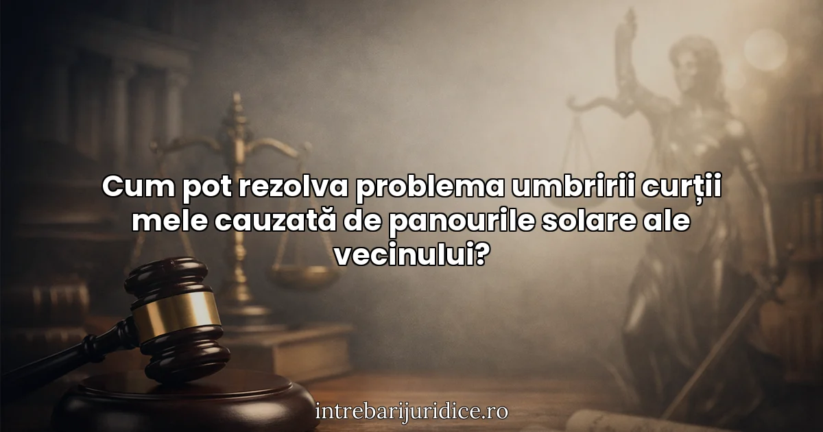 Cum pot rezolva problema umbririi curții mele cauzată de panourile solare ale vecinului?