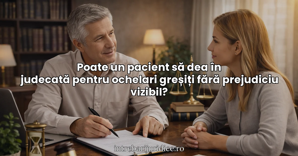 Poate un pacient să dea în judecată pentru ochelari greșiți fără prejudiciu vizibil?