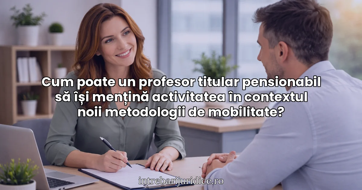 Cum poate un profesor titular pensionabil să își mențină activitatea în contextul noii metodologii de mobilitate?