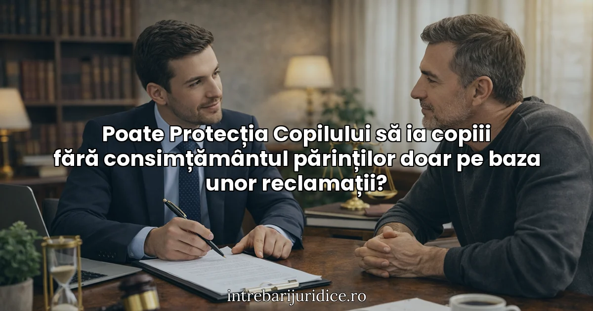 Poate Protecția Copilului să ia copiii fără consimțământul părinților doar pe baza unor reclamații?