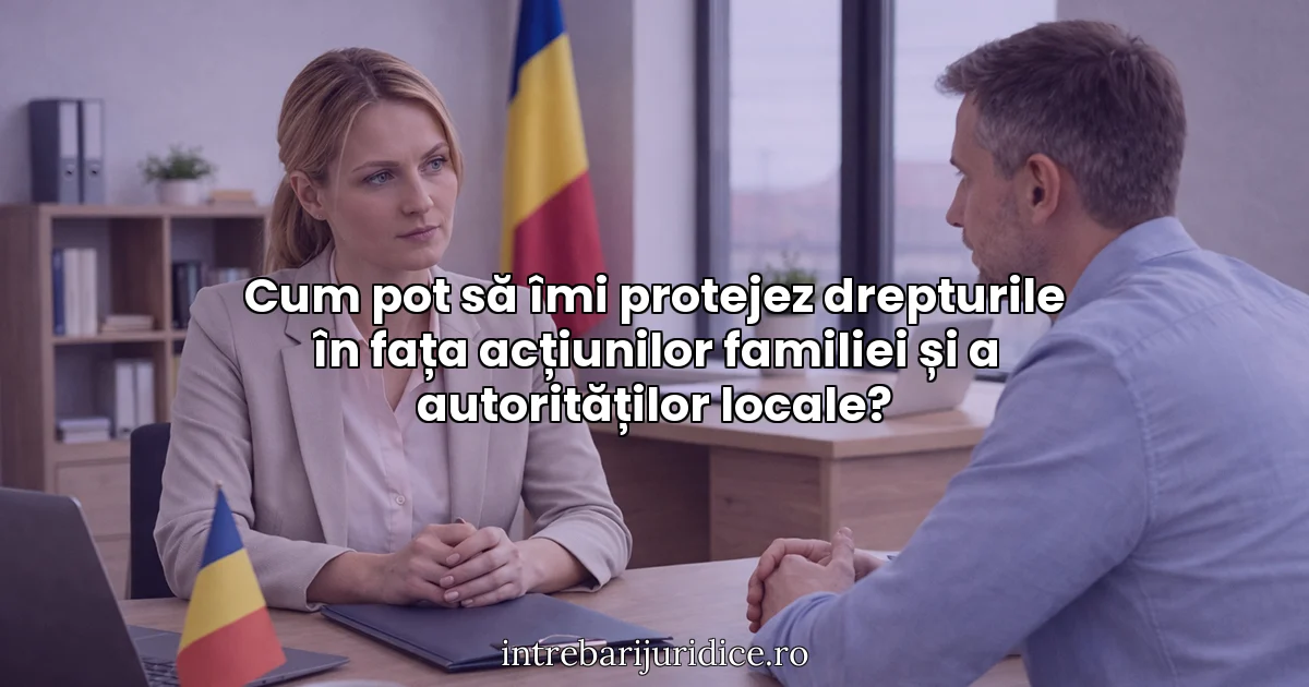 Cum pot să îmi protejez drepturile în fața acțiunilor familiei și a autorităților locale?