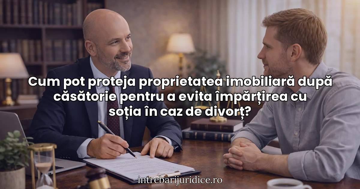 Cum pot proteja proprietatea imobiliară după căsătorie pentru a evita împărțirea cu soția în caz de divorț?