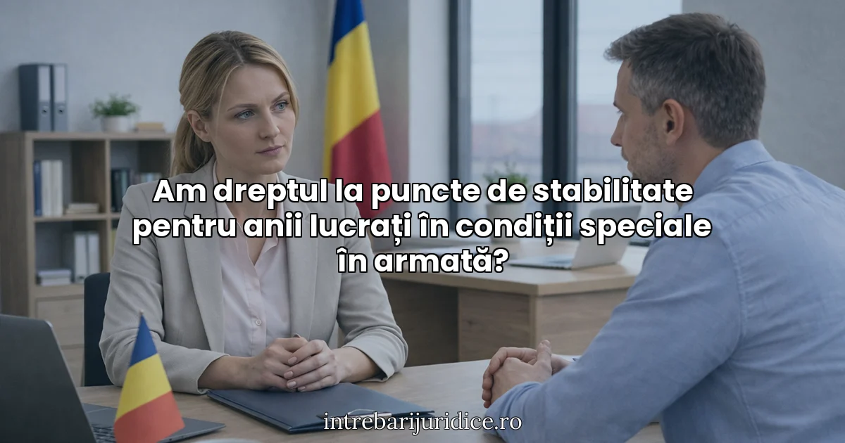 Am dreptul la puncte de stabilitate pentru anii lucrați în condiții speciale în armată?