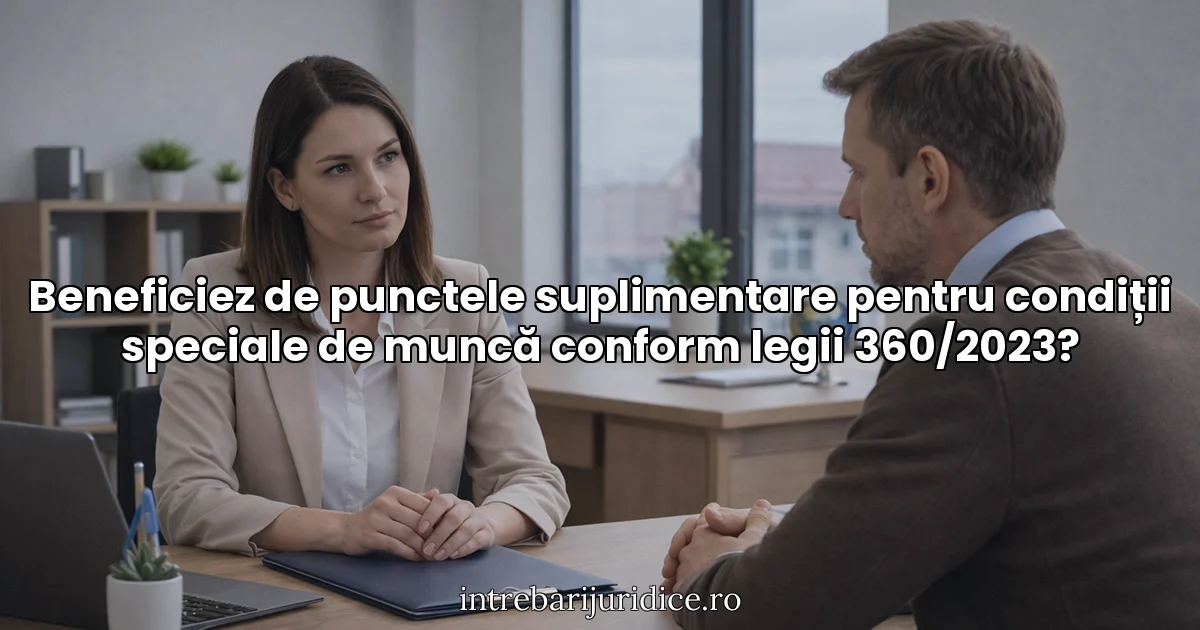 Beneficiez de punctele suplimentare pentru condiții speciale de muncă conform legii 360/2023?