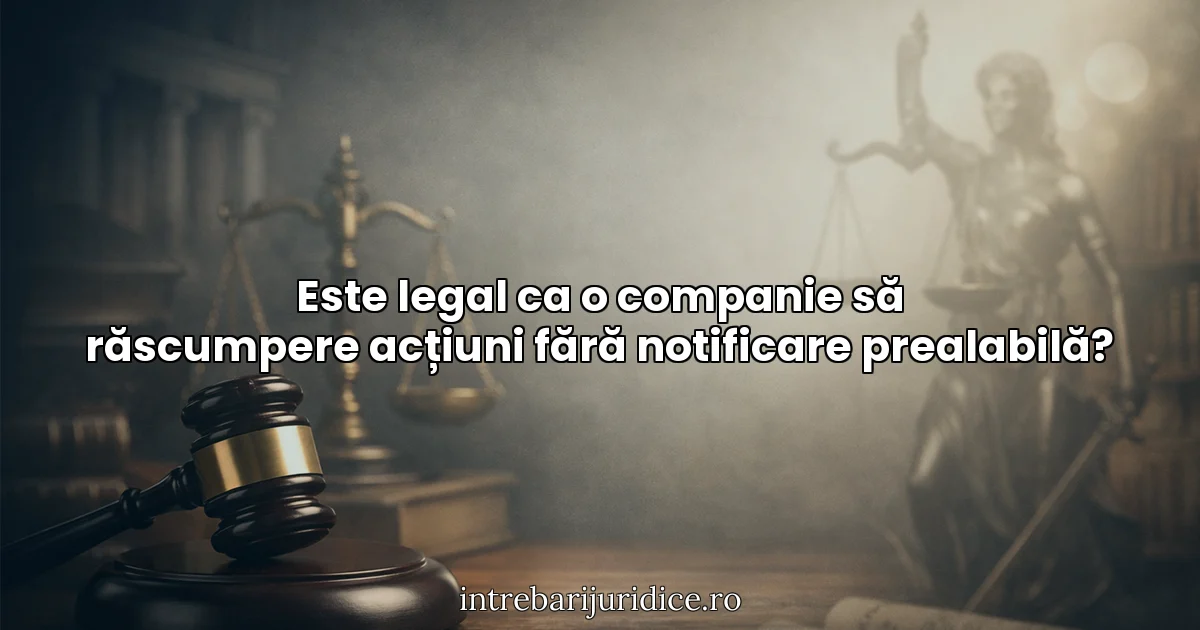 Este legal ca o companie să răscumpere acțiuni fără notificare prealabilă?